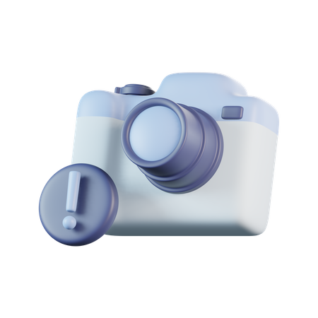 Exclamação de sinal de câmera  3D Icon