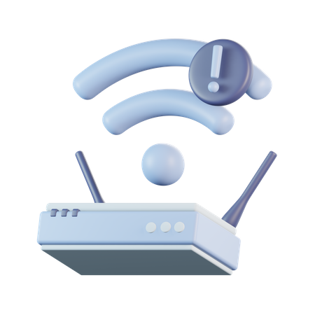 Exclamação de sinal wifi  3D Icon