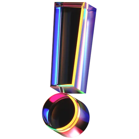 3 D Icon Of A Glass Exclamation Mark 3D Icon