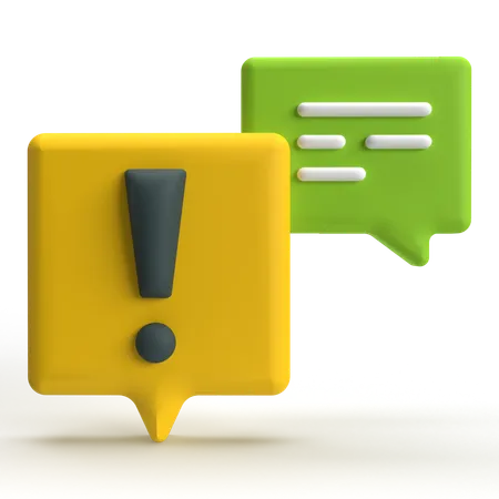 Exclamation Chat  3D Icon