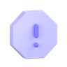 free 3d exclamation-octagon 