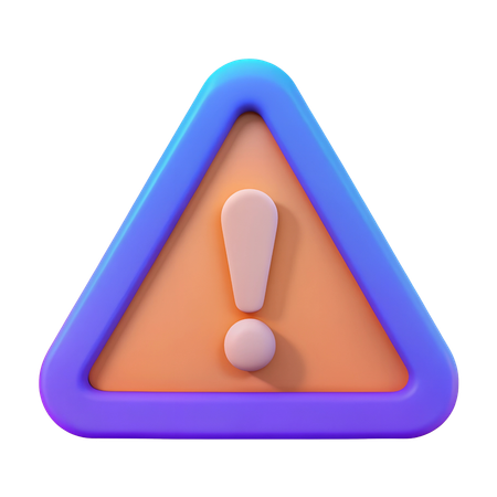 Exclamation Mark in Triangle  3D Icon