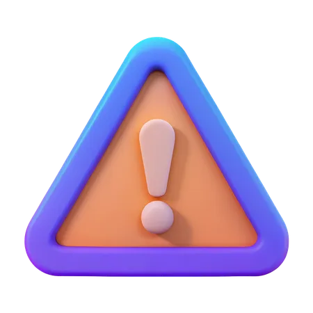 Exclamation Mark in Triangle  3D Icon