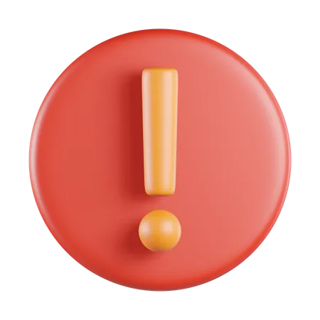 Exclamation Sign Circle 3D Icon
