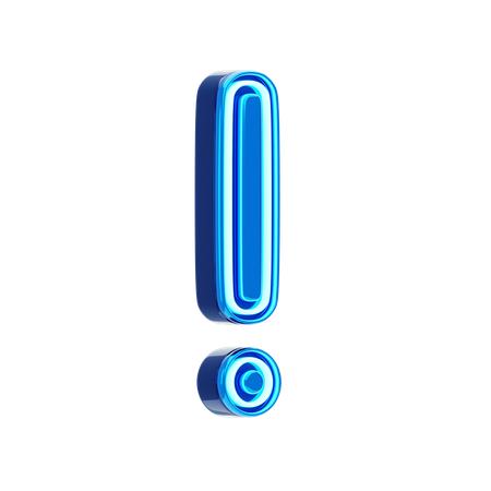 Exclamation Sign Letter  3D Icon