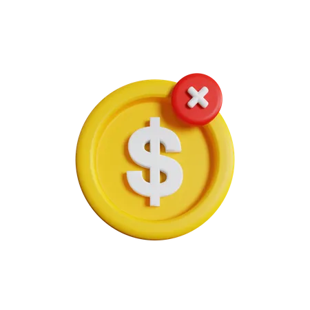 Excluir dólar  3D Icon