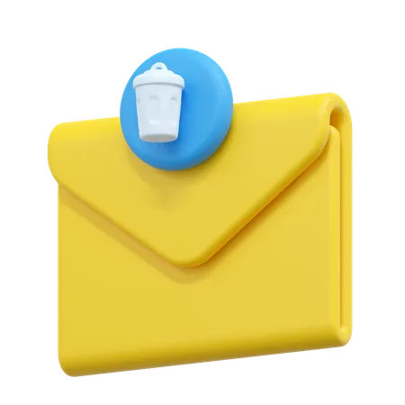 Excluir e-mail  3D Icon