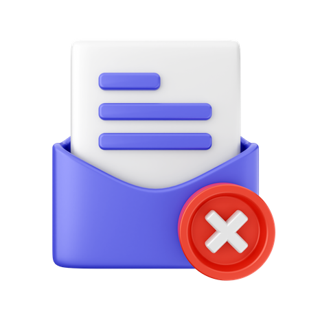 Excluir e-mail  3D Icon
