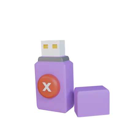 Excluir USB  3D Icon