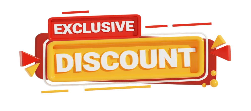 Exclusive Discount  3D Icon