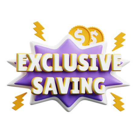 Exclusive Saving  3D Icon