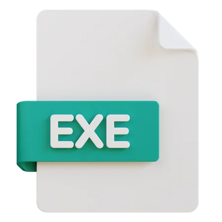 3 D Illustration Of Exe File Extension 3D Icon