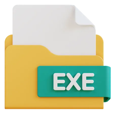 3 D Exe File Extension Folder 3D Icon