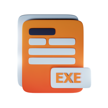 Exe file extension 3D Icon