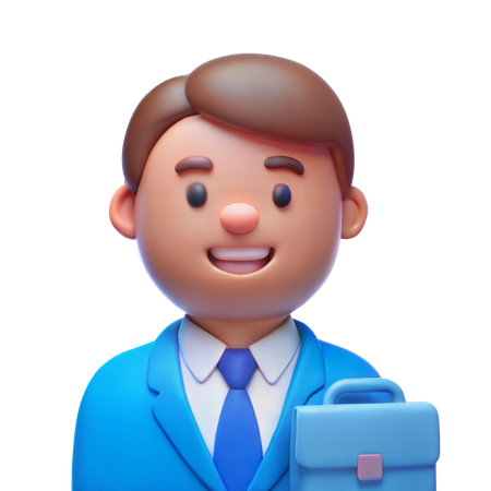 Executivo Corporativo com Maleta  3D Icon