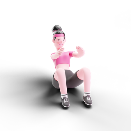 Exercice de dos femme  3D Illustration