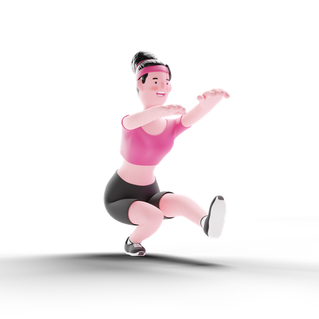 Exercice de jambe de femme  3D Illustration