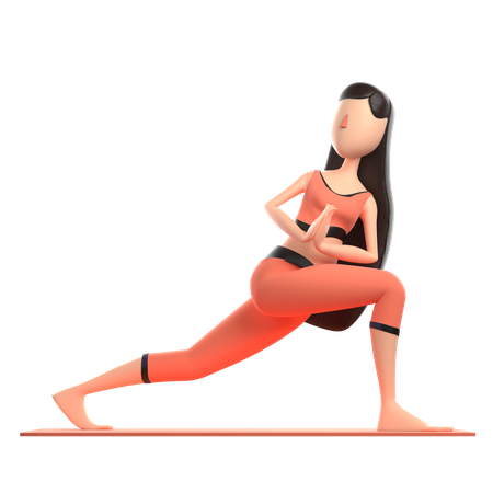 Exercice de yoga  3D Illustration