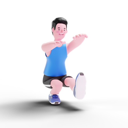 Exercício de perna de homem  3D Illustration
