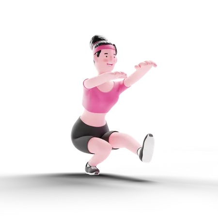 Exercício de perna de mulher  3D Illustration