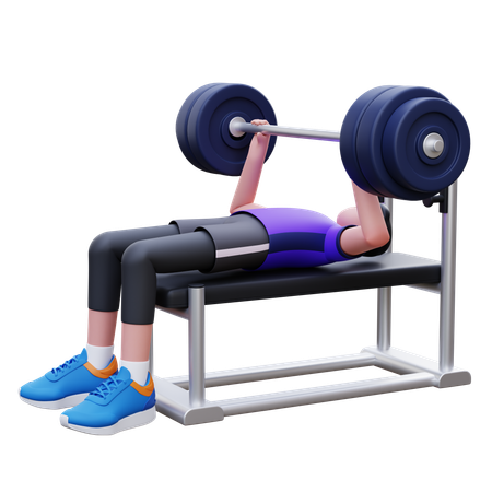 Exercício de supino  3D Icon