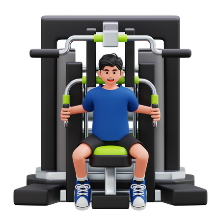 Exercise Machine With Child  3D Illustration