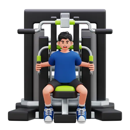 Exercise Machine With Child  3D Illustration