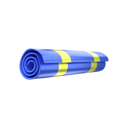 Exercise Mat With Drink Bottle  3D Illustration