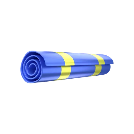 Exercise Mat With Drink Bottle  3D Illustration