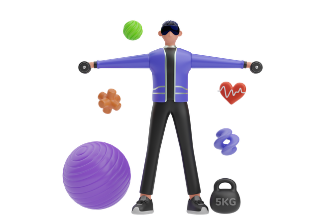 Exercise On Metaverse  3D Illustration