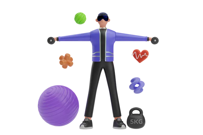 Exercise On Metaverse  3D Illustration