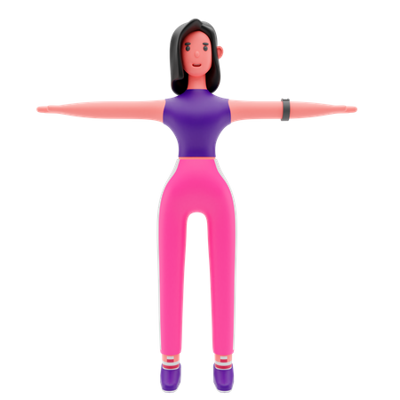 Exercising Woman  3D Illustration