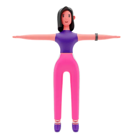 Exercising Woman  3D Illustration