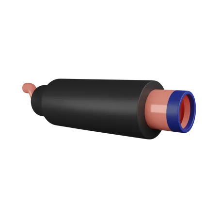 Exhaust Pipe 3 D Contains PNG BLEND GLTF And OBJ Files 3D Icon