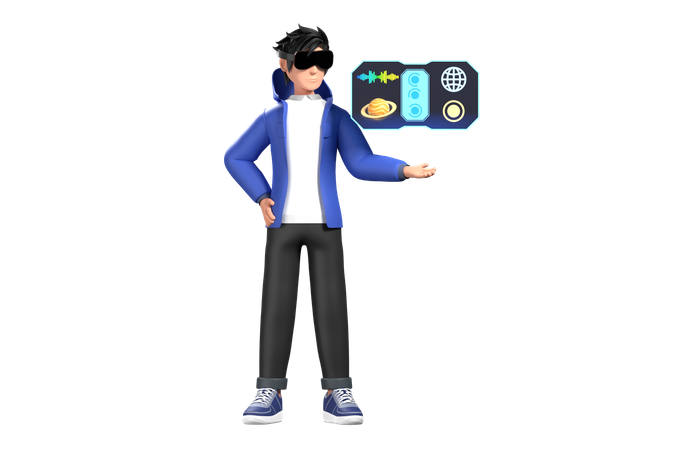 Exibição holográfica  3D Icon