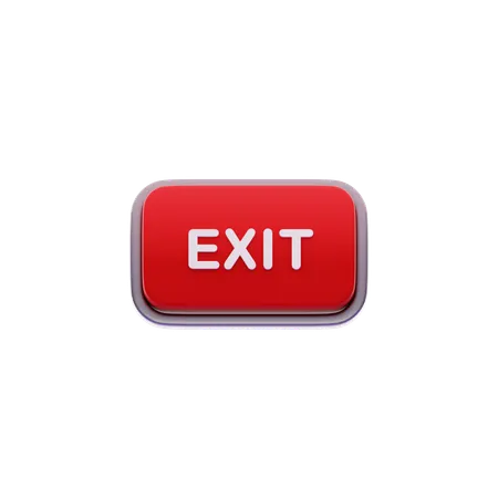 Exit button  3D Icon