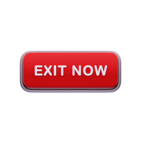 Exit now button  3D Icon