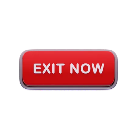 Exit now button  3D Icon