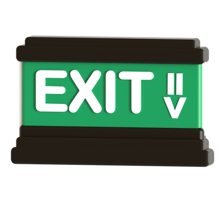 Exit Sign  3D Icon