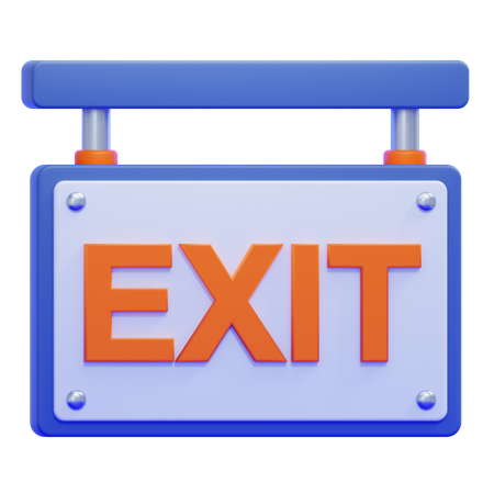 Exit Sign  3D Icon