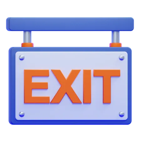 Exit Sign  3D Icon