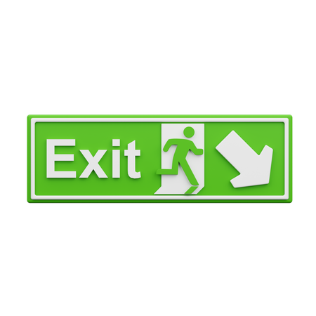 Exit Sign  3D Icon