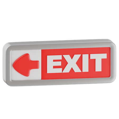 Exit Sign  3D Icon