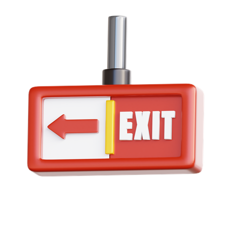 Exit Sign  3D Icon