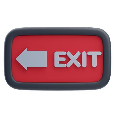 Exit Sign  3D Icon