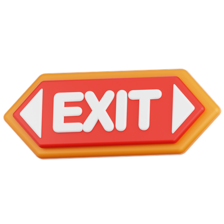 Exit Sign  3D Icon