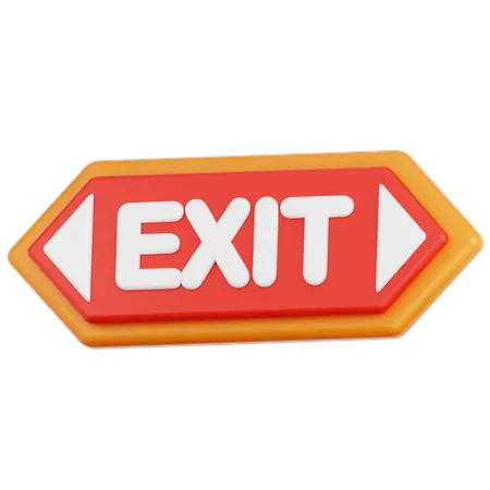 Exit Sign  3D Icon
