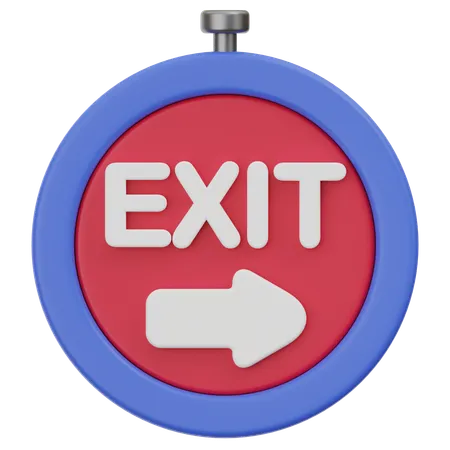 Exit Sign  3D Icon