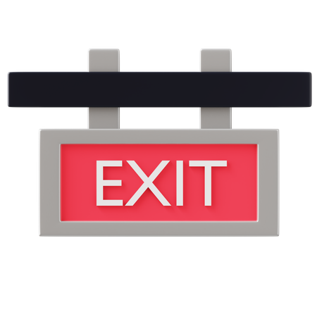 Exit Sign  3D Icon