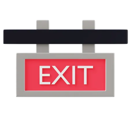 Exit Sign  3D Icon